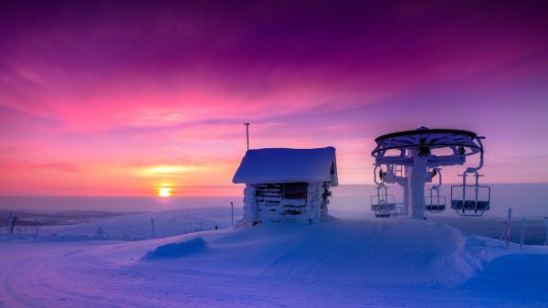 frozen water,Nubes,amanecer,Sol,horizonte,camino