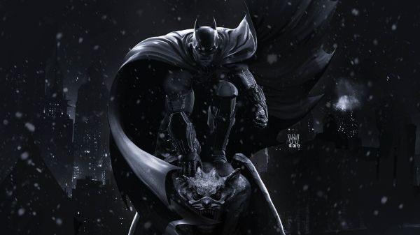 1920x1080 px,งานศิลปะ,แบทแมน,Gotham City,อัศวินดำ