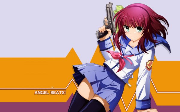 Angel Beats,Nakamura Yuri,menina,saia,meias,braços