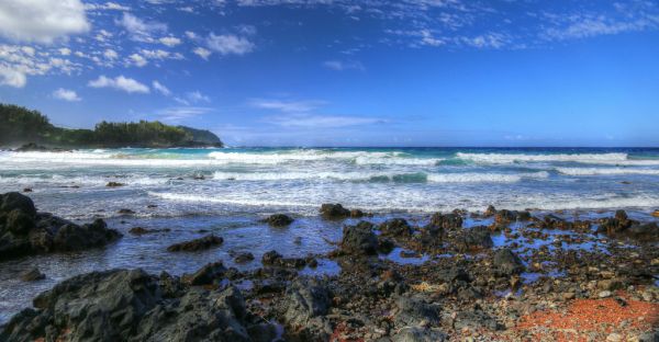 landscape, sea, bay, water, rock, shore