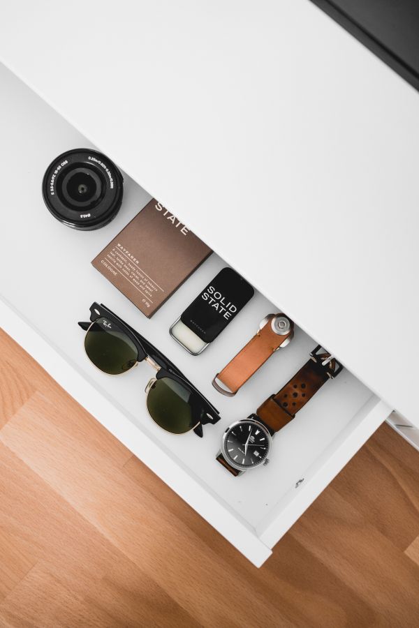 flat lay,tiroir,Horloges,des lunettes,Orient,Ray Ban