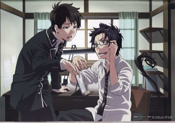 anime,cartoon,demon,Blue Exorcist,Okumura Rin,Okumura Yukio