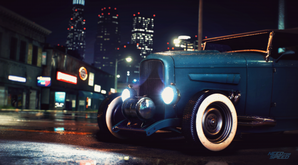 Perlu untuk kecepatan,Need For Speed 2015,1973 Ford Ltd,malam,mobil balap,Hot Rod