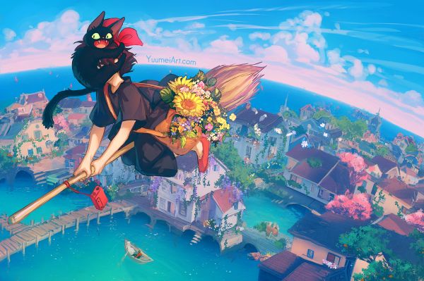 animemeisjes,anime,Kiki's Delivery Service,hemel,Oki Kiki,jiji