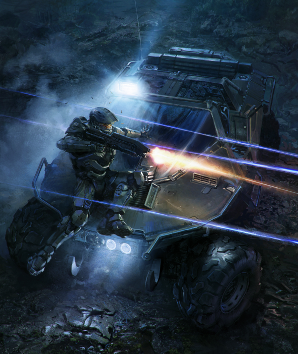 science fiction, Halo, video games, Master Chief Halo, Warthog, gun