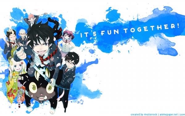 Blue Exorcist,Okumura Rin,Okumura Yukio,Kamiki Izumo,Moriyama Shiemi,Suguro Ryuji