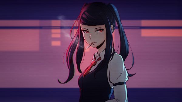 アニメ,ネオン,11ホール,バーテンダー,サイバーパンク,Jill Stingray