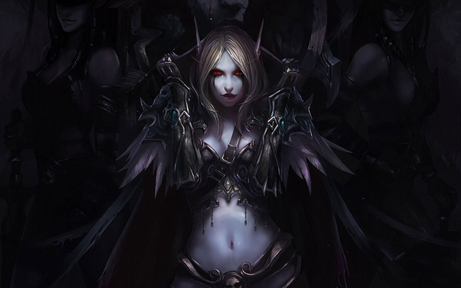 βιντεοπαιχνίδια, anime, World of Warcraft, δαίμονας, ξωτικά, Sylvanas Windrunner, Chenbo, μεσάνυχτα, σκοτάδι, screenshot, 1920x1200 px, φανταστικός χαρακτήρας, γυναίκα πολεμιστής