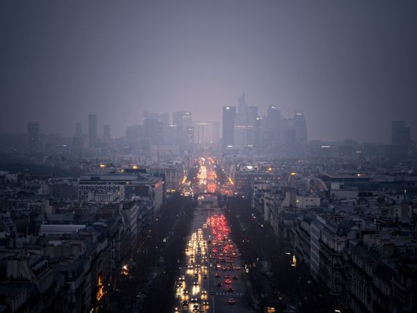 città,strada,paesaggio urbano,notte,orizzonte,grattacielo