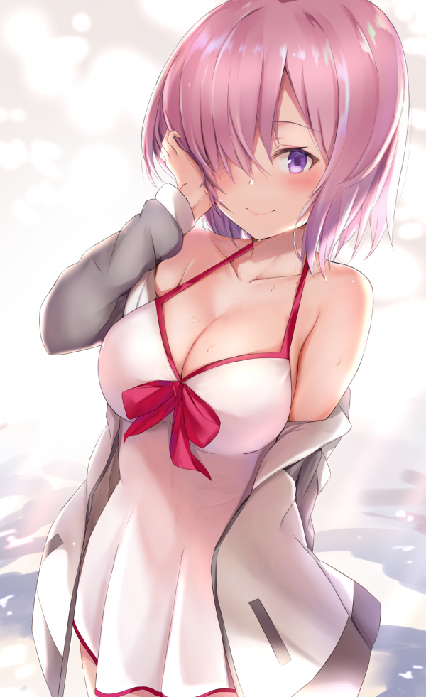 bikiny,štěpnost,Osud Veľký poriadok,Mashu Kyrielight,open shirt,Shielder Fate Veľký poriadok