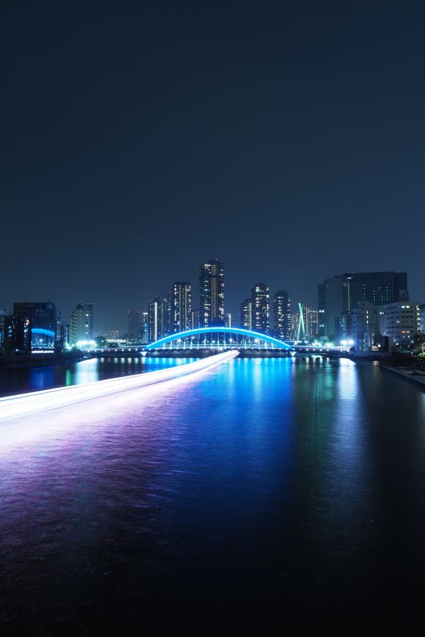 Japon,ville,nuit,réflexion,Paysage urbain,Horizon