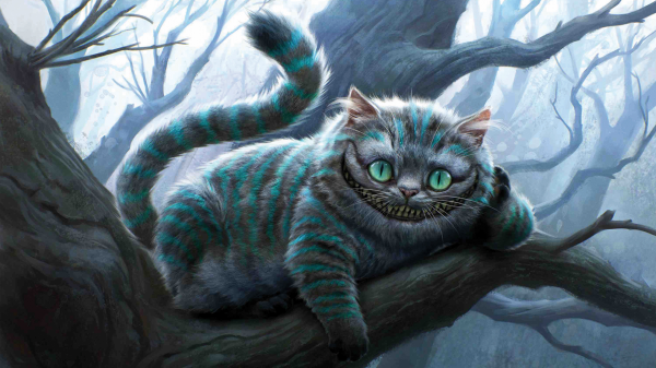 Cheshire Cat,Alice in Wonderland,screenshot,tijger,draak,oerwoud