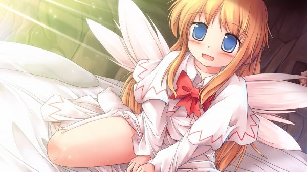 blonde,anime,white dress,loli,Touhou,cartoon