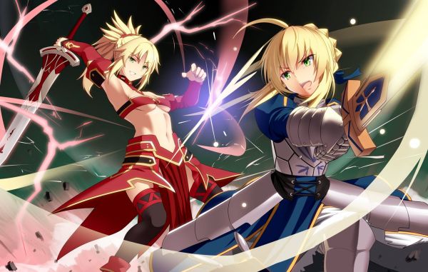 anime,illustrasjon,Sabel,Fate av Grand Order,Fate serien,Saber av Red