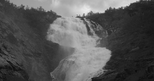 cascada, mar, agua, rock, naturaleza, monocromo