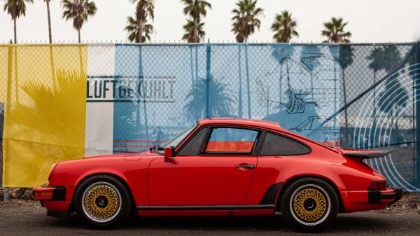 rode auto,porsche 930,BBS,Duitse auto's,80s cars