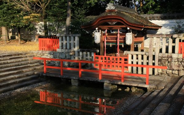 eau,bâtiment,temple,Chine,rouge,réflexion