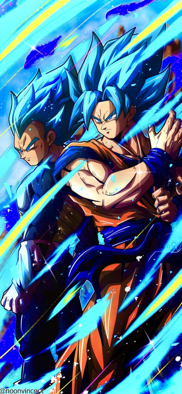 vincentnoon,Dragon Ball,Dragon Ball Super,syn Goku,vegeta,Super Saiyan Modrá