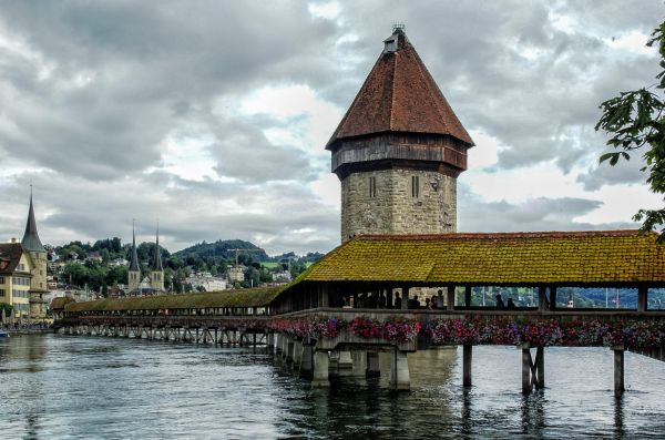 Suiza,Sony,puente,lago,río,Lago