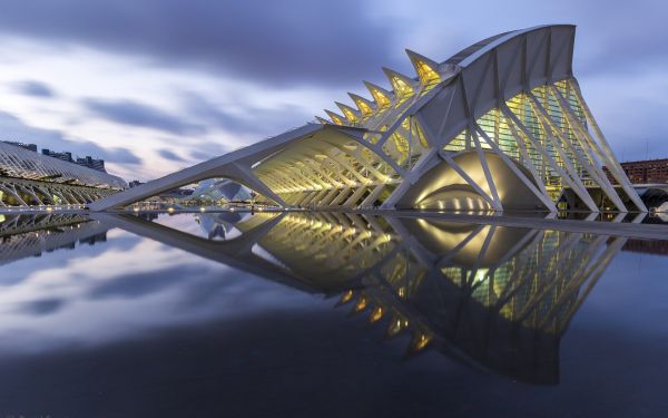 architecture,The Principe Felipe Museum,longue exposition,Espagne,réflexion,ombre