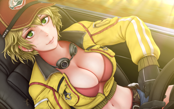 cleavage,Cindy,Final Fantasy XV,blonde,green eyes,Final Fantasy