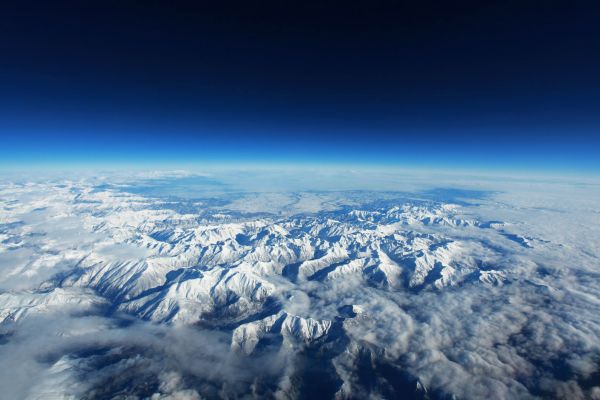 cielo,nieve,Tierra,vista superior,horizonte,atmósfera