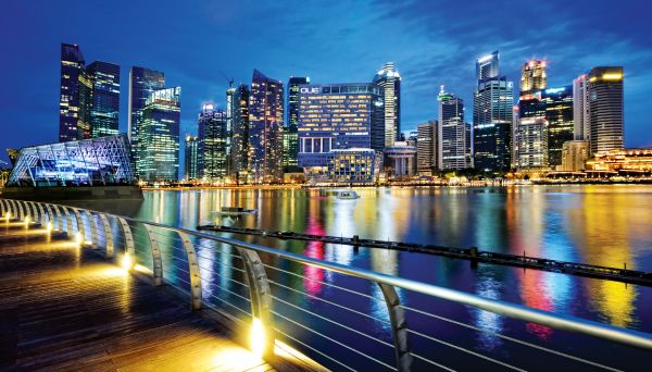 reflecties,Singapore,stadsgezicht,ngc,Financieël district,Bluehour