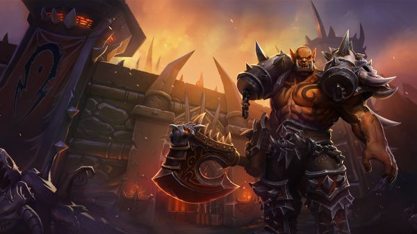 artwork, digital art, horde, 1920x1080 px, Garrosh Helscream, heroes of the storm