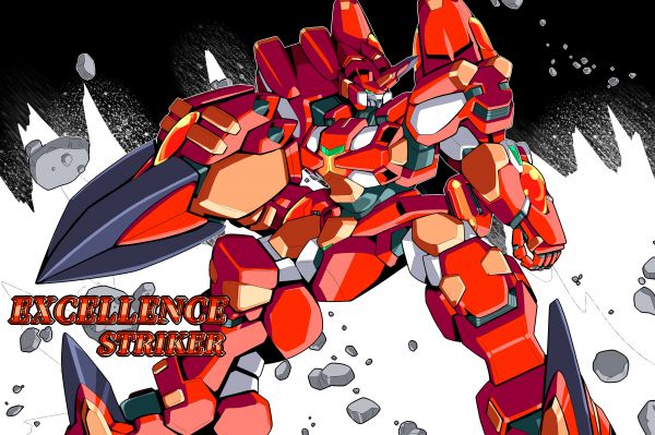 Anime,Mechs,Super Robot Taisen,ouvrages d'art,Excellence Striker,art numérique