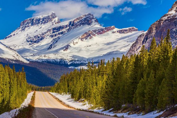 Alberta,Canada,Vườn Quốc gia Banff,núi,đường,khoảng cách