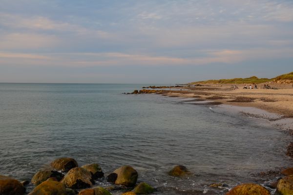 Meer, Bucht, Wasser, Rock, Landschaft, Sonnenuntergang