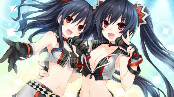 Аниме девушки,Hyperdimension Neptunia,Noire Hyperdimension Neptunia,Uni Hyperdimension Neptunia,3936x2214 px