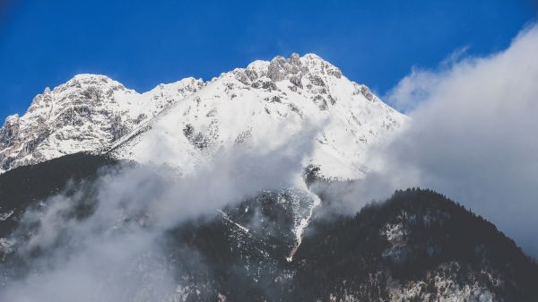 neve,montanhas,nuvens,azul,céu,panorama