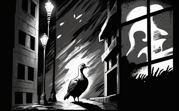 duck noir,canard,Noir,lamp post