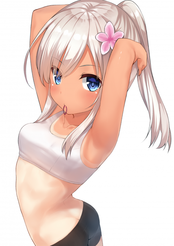 boobs,Kantai Collection,ass,Bike shorts,Ro 500 KanColle,tan lines