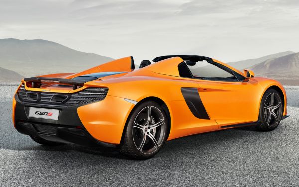 รถ,รถสีส้ม,mclaren spider,ยานพาหนะ,มุมมองด้านหลัง