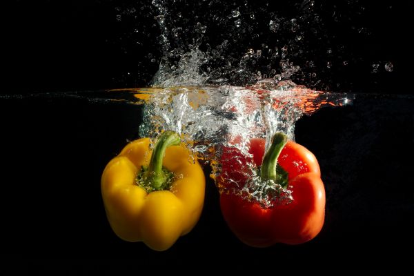 peppers,yellow,water,drop,orange