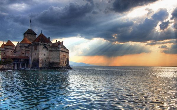 castelo,Castelo de Chillon,1680x1050 px,Lago de Genebra,Suíça