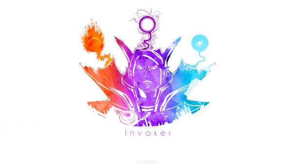 Dota 2,Invoker,SENI,ilustrasi,logo,fon