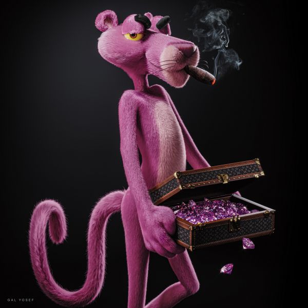 karya seni,berlian,seni digital,cerutu,The Pink Panther Cartoon