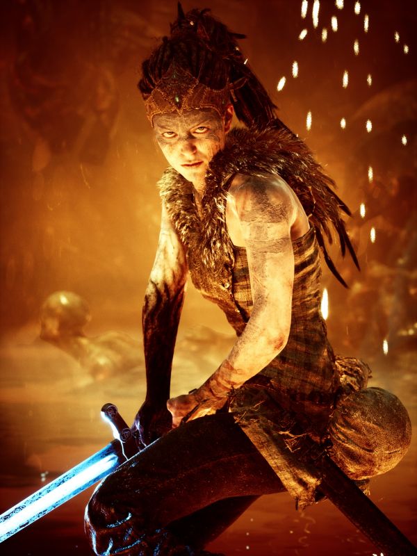 Hellblade Senua's Sacrifice, Senua, ninja theory, video games, video game characters, women with swords