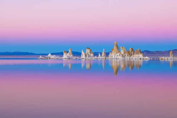 rosa,Mono Lake,Tufa State Natural Reserve,lago,riflessione,cielo