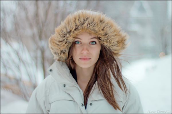 bleu,femme,blanc,neige,Canada,du froid