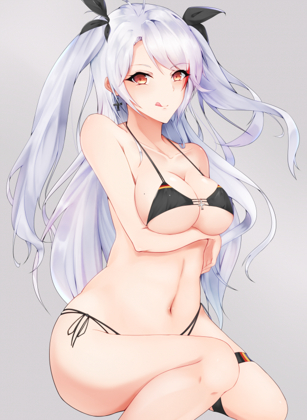 bikini,cleavage,Prinz Eugen Bilan Hangxian,Bilan Hangxian,tongue out