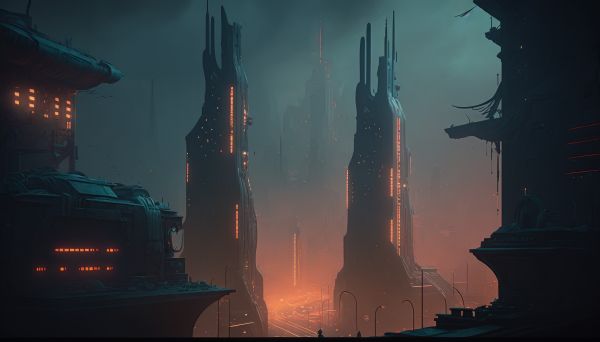 illustration,stad,konceptkonst,Science fiction,ai art