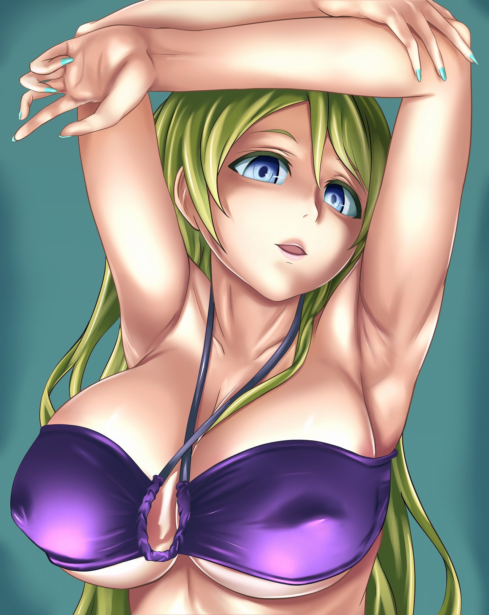 ilustrácie, anime, anime dievčatá, love live, karikatúra, čierne vlasy, štěpnost, ústa, bikini top, komiks, Ayase Eli, plavky, Oblečenie, underboob, hruď