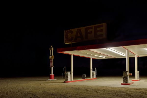 California,longexposure,vest,stasjon,skilt,natt