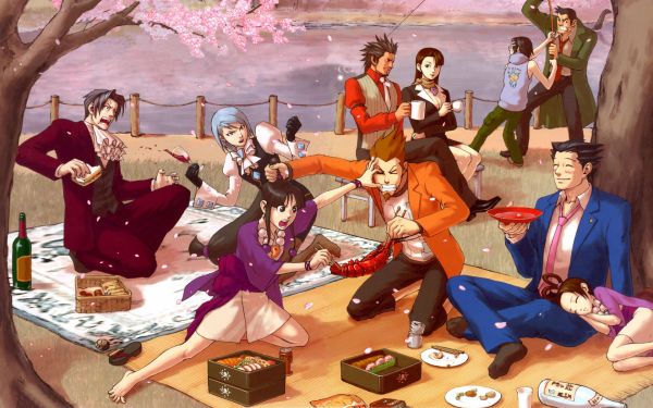 anime, picnic, food, spring, emotions