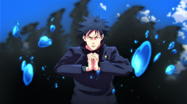 Jujutsu Kaisen,Megumi Fushiguro,handen,uniform,boos,Spiky Hair