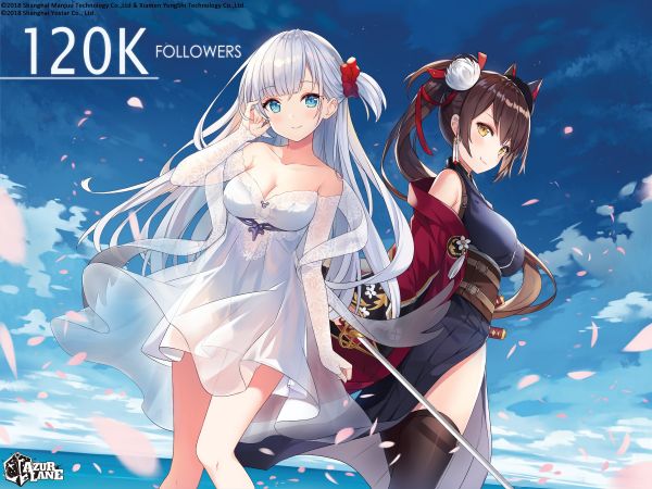 anime,gadis anime,Azur Lane,Shoukaku Azur Lane,zuikaku Azur Lane,rambut panjang